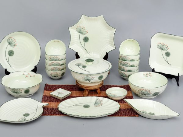 Bộ Bát đĩa Bát Tràng Vẽ Hoa Bồ Công Anh – 8641 | Bộ Bát Đĩa Đẹp