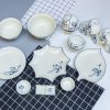 Bộ Bát đĩa Bát Tràng Vẽ Hoa Sen Lam 8608 | Bộ Bát Đĩa Đẹp