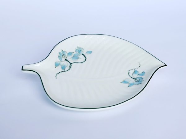 Bộ Bát đĩa Bát Tràng Vẽ Hoa Sen Xanh 8609 | Bộ Bát Đĩa Đẹp